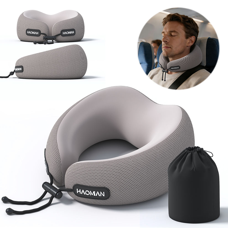 Travel Pillow 100% Pure Memory Foam Travel Neck Pillow, Airplane Pillow for Traveling Car Home Office Washable Cover